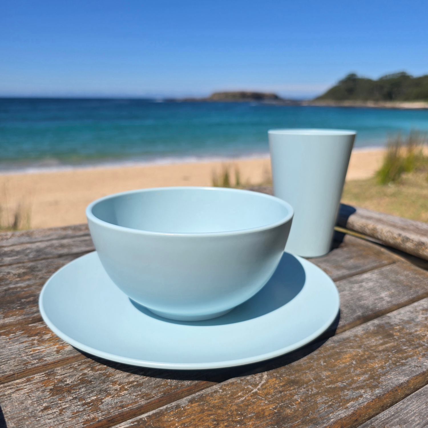 rPET Caravan Dinnerware Sets - Duck egg blue