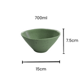 Speckled Matcha green 700ml rPET bowl measuring 15cm wide and 7.5cm high, featuring a smooth matte finish with subtle black speckles. Lightweight, durable and perfect for caravans, camping and outdoor dining.