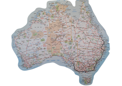 Map of Australia PVC vinyl sticker, track with sharpie marker, track your travels, oil-proof, water-proof, anti-uv, large, outdoor and indoor use, detailed, national parks, remote areas, australia