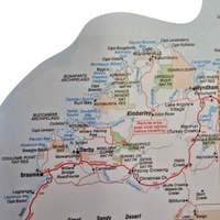 Map of Australia PVC vinyl sticker, track with sharpie marker, track your travels, oil-proof, water-proof, anti-uv, large, outdoor and indoor use, detailed, national parks, remote areas, australia