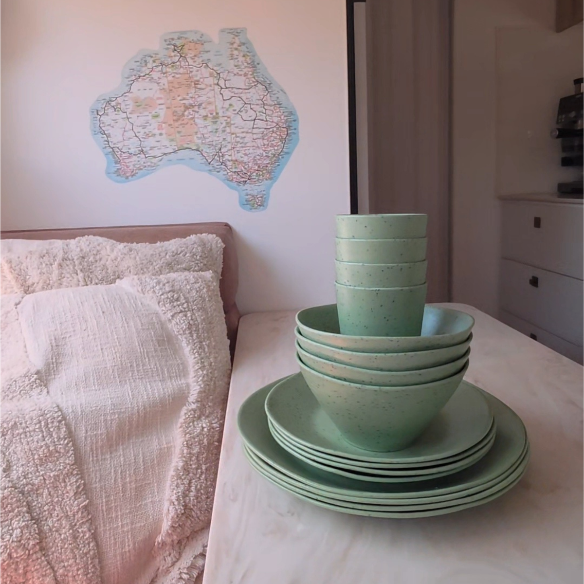 Speckled Matcha rPET Caravan Dinnerware Set