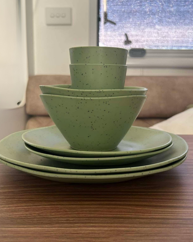 READ DESCRIPTION! Caravan dinnerware - Speckled Matcha (PRE-ORDER - ships by June 5th)