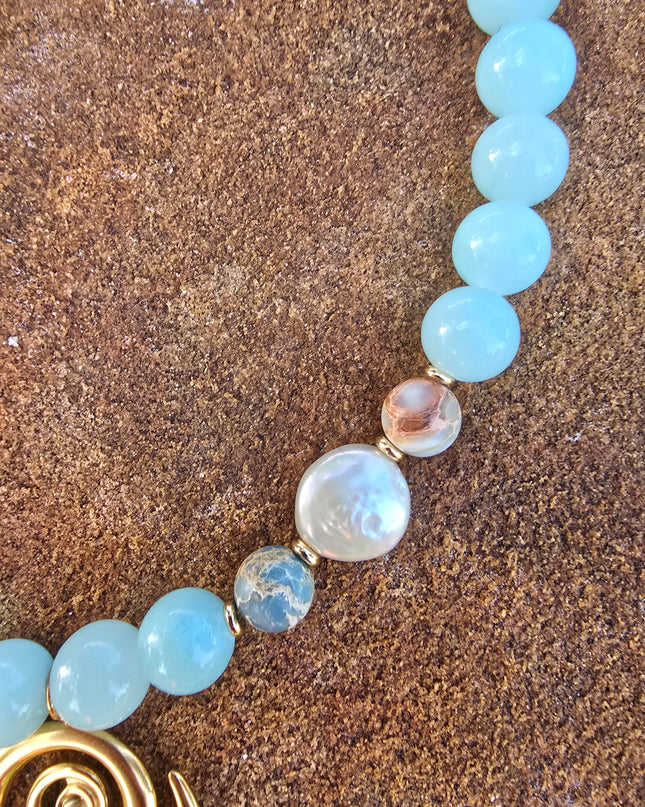 Salt water soul beaded necklace