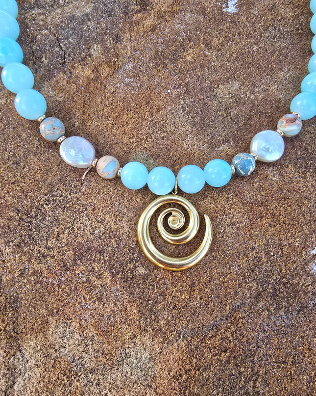 Salt water soul beaded necklace