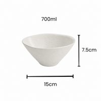 Vanaway Speckled Coconut bowl dimensions showing 700ml capacity, 15cm diameter and 7.5cm height.