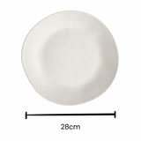 Dimensions of the Vanaway Speckled Coconut dinner plate showing a 28cm diameter.
