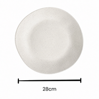 Dimensions of the Vanaway Speckled Coconut dinner plate showing a 28cm diameter.