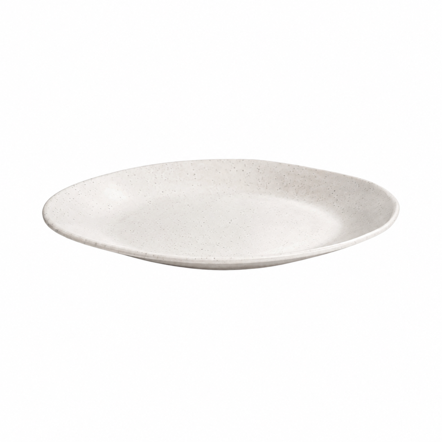 Vanaway Speckled Coconut 28cm dinner plate in food-grade recycled rPET with a speckled white finish